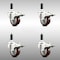 Service Caster 3 Inch 316SS Maroon Poly Swivel 7/8 Inch Expanding Stem Caster Set Lock Brake SCC-SS316TTLEX20S314-PPUB-MRN-78-4 - alternate 1